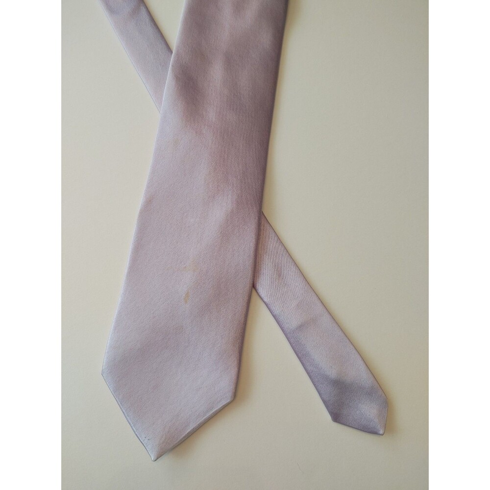 City Of London Men's Lavender Silk Satin Tie 3 3/4"x 60" READ/SEE PICS